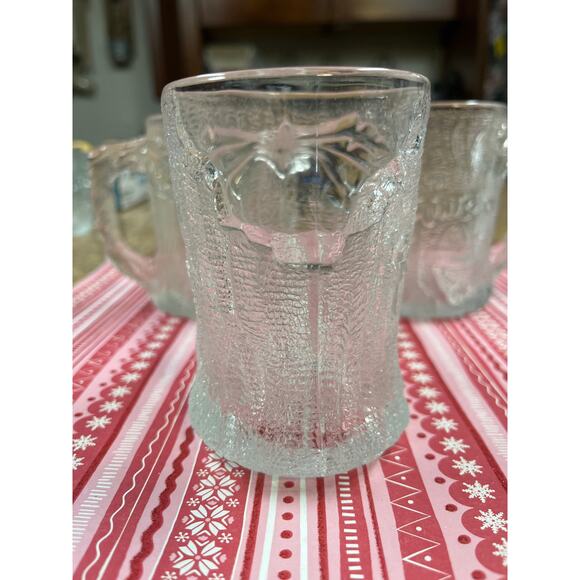 Vintage the Flintstones Rocdonalds Frosted Tree Mendous Mugs set of 3 Rare - Picture 6 of 6